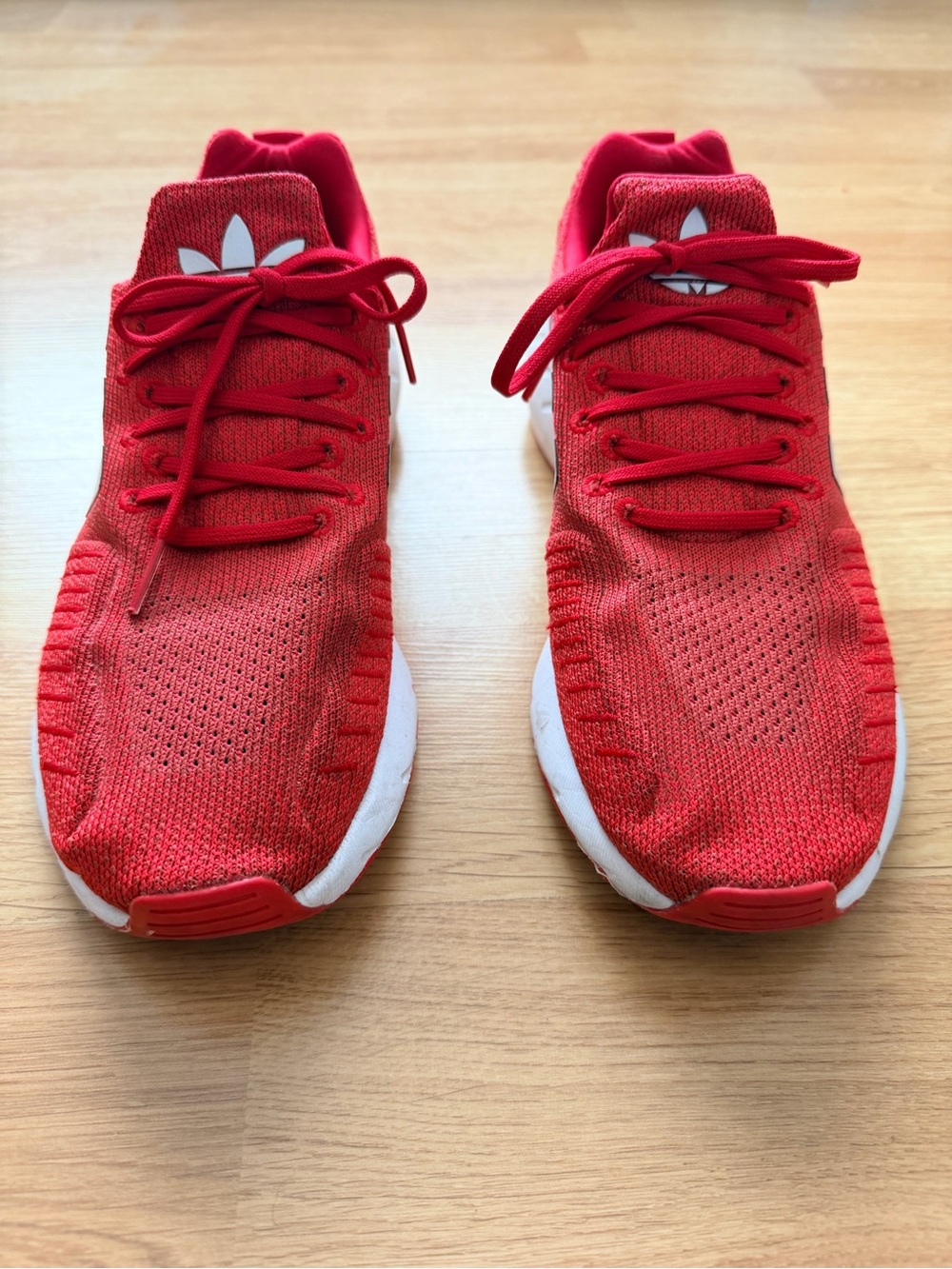 adidas Red Knit Athletic Sneakers for Kids
